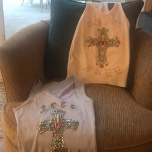 Facade and Vocal tank tops. Two brands